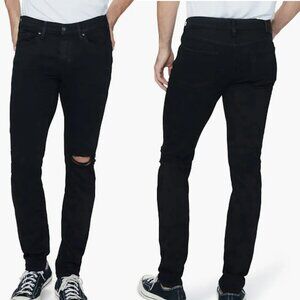 NWT New $199 Paige Black Croft Skinny Distressed Jeans Size 31